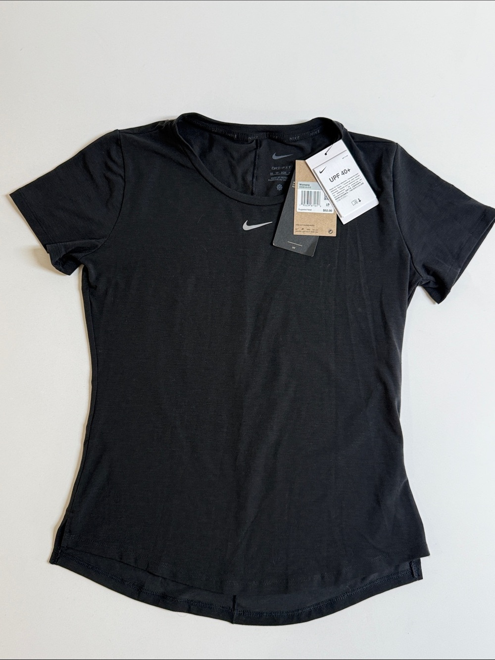 Nike Dri-Fit Top Women's Size XS Tee T-Shirt DD0618 010 Black UPF40+
